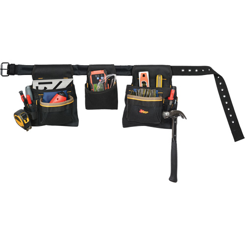 Deluxe Tool Belt Combo, Polyester, Black Distribution Industrielle GC