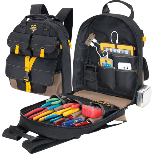 E-Charge Back Pack, 13-1/2" L x 5-1/4" W, Black, Polyester Distribution Industrielle GC