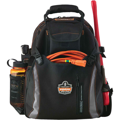 Arsenal&reg; 5843 Tool Backpack, 13-1/2" L x 8-1/2" W, Black, Polyester Distribution Industrielle GC
