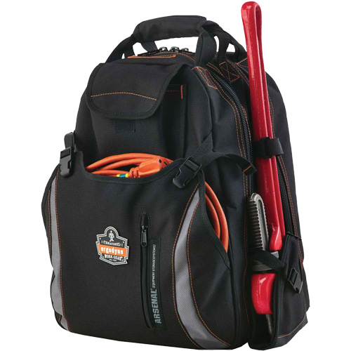 Arsenal&reg; 5843 Tool Backpack, 13-1/2" L x 8-1/2" W, Black, Polyester Distribution Industrielle GC
