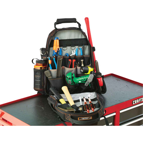 Arsenal&reg; 5843 Tool Backpack, 13-1/2" L x 8-1/2" W, Black, Polyester Distribution Industrielle GC
