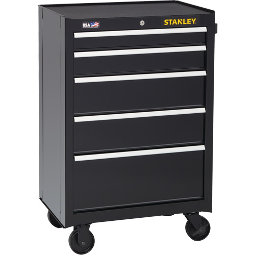 Armoire &agrave; outils roulante de s&eacute;rie 300, 5 tiroirs, 26-1/2" la x 18" p x 40-1/2" h, Noir Distribution Industrielle GC