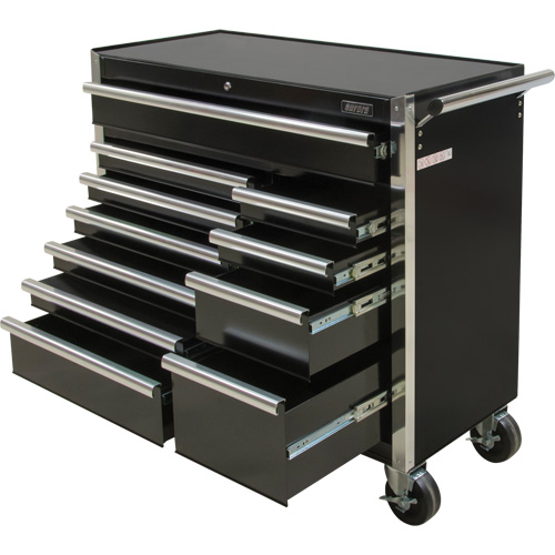 Chariot &agrave; outils industriel, 11 tiroirs, 41" la x 18-3/4" p x 39-1/3" h, Noir Distribution Industrielle GC
