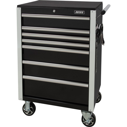 Chariot &agrave; outils &agrave; usage intensif, 7 tiroirs, 28" la x 22" p x 42-3/8" h, Noir Distribution Industrielle GC