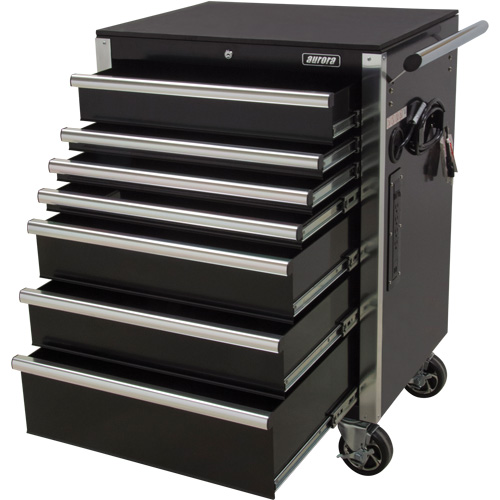 Chariot &agrave; outils &agrave; usage intensif, 7 tiroirs, 28" la x 22" p x 42-3/8" h, Noir Distribution Industrielle GC