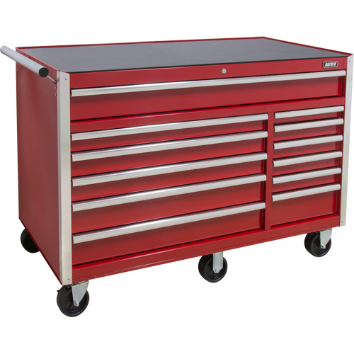 Chariot &agrave; outils industriel, 12 tiroirs, 56" la x 24-1/2" p x 38-1/8" h, Rouge Distribution Industrielle GC