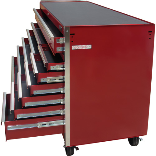 Chariot &agrave; outils industriel, 12 tiroirs, 56" la x 24-1/2" p x 38-1/8" h, Rouge Distribution Industrielle GC