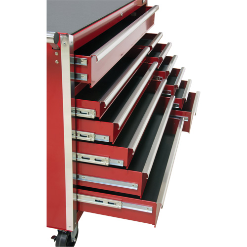 Chariot &agrave; outils industriel, 12 tiroirs, 56" la x 24-1/2" p x 38-1/8" h, Rouge Distribution Industrielle GC