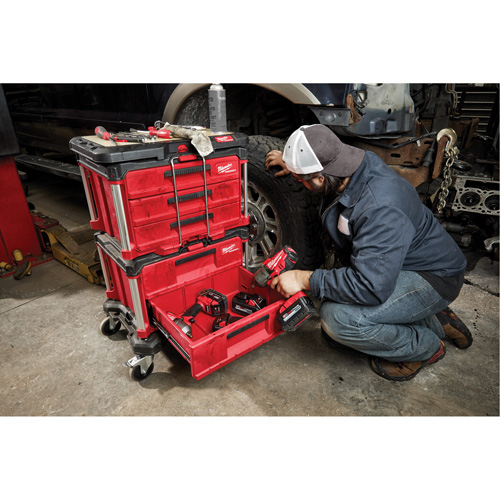 Boîte &agrave; outils avec 3 tiroirs Packout, 16-1/3" x 14-1/3" x 22-1/5", Noir/Rouge Distribution Industrielle GC