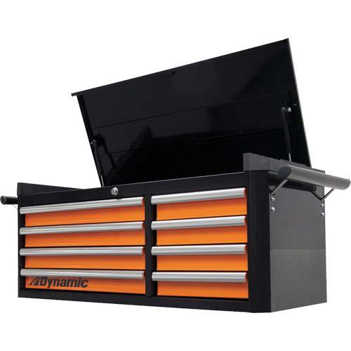Coffre sup&eacute;rieur, 42" la, 8 tiroirs, Noir/Orange Distribution Industrielle GC