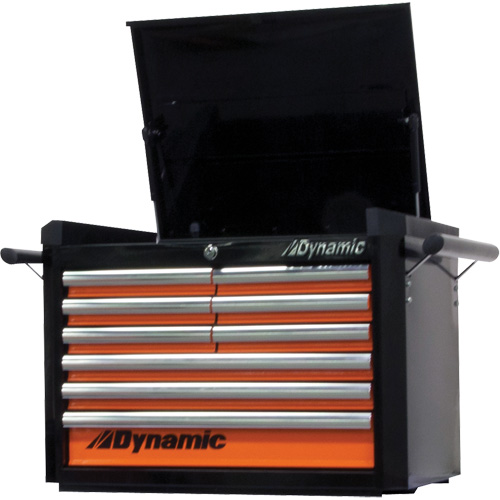 Top Chest, 28" W, 9 Drawers, Black/Orange Distribution Industrielle GC