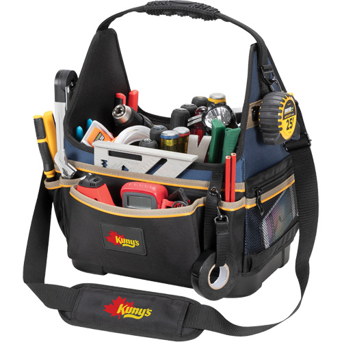 Molded Base Electrical/HVAC Tool Carrier, Ballistic Polyester, 20 Pockets, Black/Blue Distribution Industrielle GC