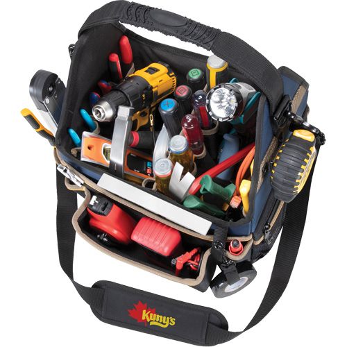 Molded Base Electrical/HVAC Tool Carrier, Ballistic Polyester, 20 Pockets, Black/Blue Distribution Industrielle GC