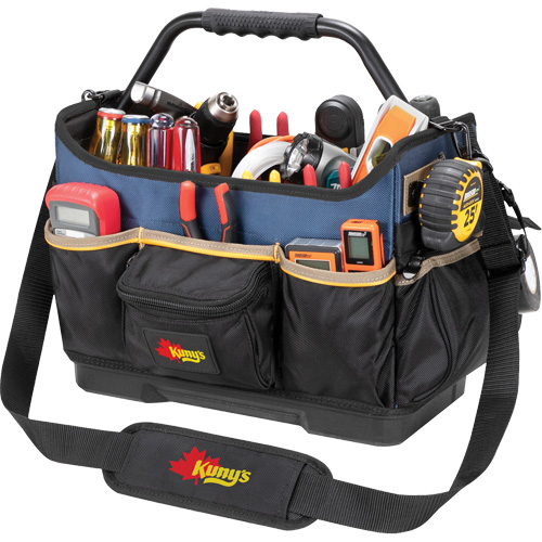 Molded Base Open-Top Tool Box, Ballistic Polyester, 17 Pockets, Black/Blue Distribution Industrielle GC