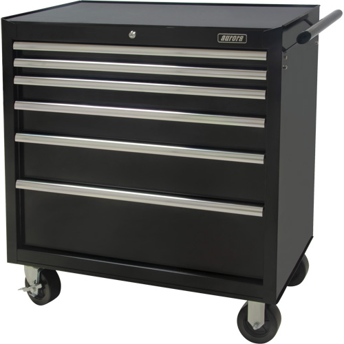 Industrial Tool Cart, 6 Drawers, 39" W x 20-4/5" D x 38-1/2" H, Black Distribution Industrielle GC