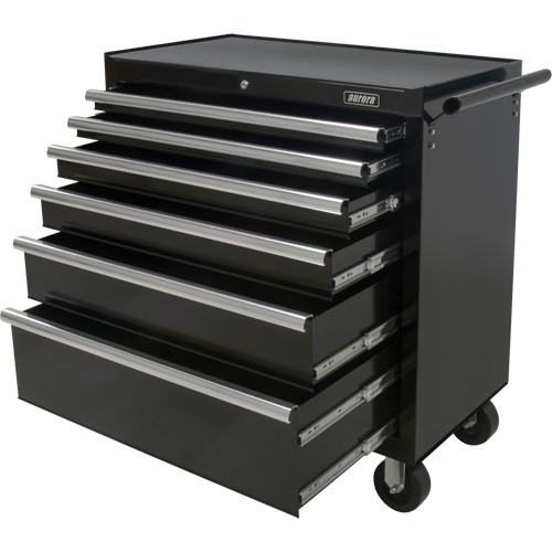 Industrial Tool Cart, 6 Drawers, 39" W x 20-4/5" D x 38-1/2" H, Black Distribution Industrielle GC