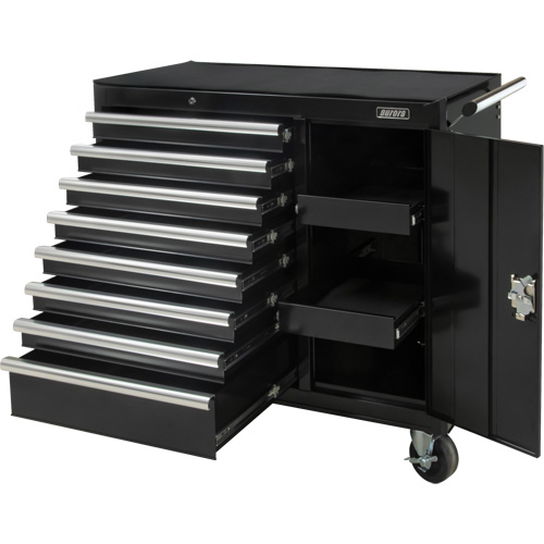 Industrial Tool Cart, 8 Drawers, 44-3/10" W x 21-1/10" D x 36-7/10" H, Black Distribution Industrielle GC