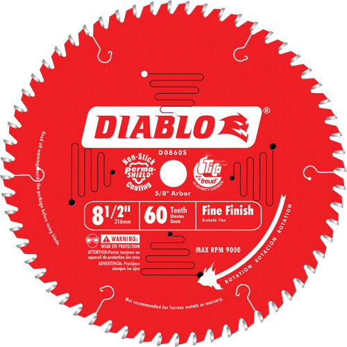 Lames de scie pour entrepreneur - Lames de scie finition fine, 8-1/2", 60 dents, Pour Bois Distribution Industrielle GC