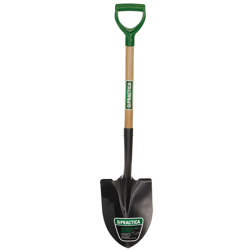 Round-Point Shovel, Tempered Steel Blade, Wood, D-Grip Handle Distribution Industrielle GC