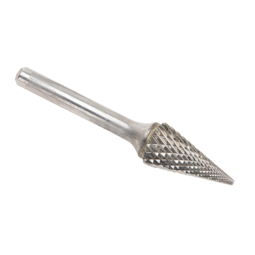 Solid Carbide Burrs - Pointed Cone Shape, SM-5, 1/2" Dia., 1/4" Shank, 22.2 mm Depth of Cut Distribution Industrielle GC