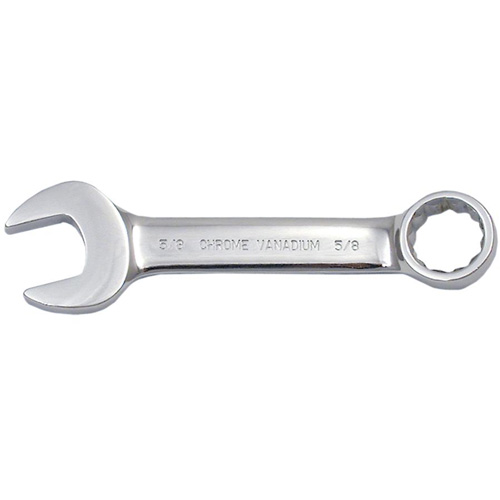 Fully Polished Stubby Combination Wrench, 12 Point, 3/8", Chrome Finish Distribution Industrielle GC