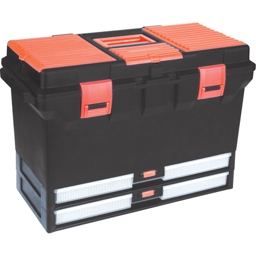 Coffres &agrave; outils en plastique, 22" la x 11" p x 14-1/2" h, Noir Distribution Industrielle GC