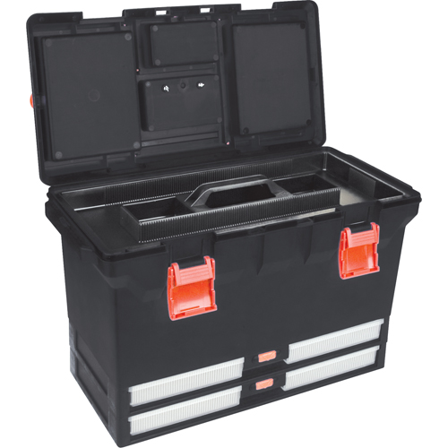 Coffres &agrave; outils en plastique, 22" la x 11" p x 14-1/2" h, Noir Distribution Industrielle GC