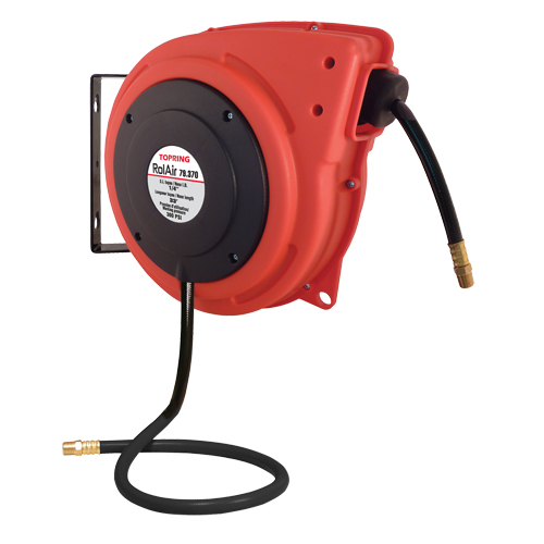 D&eacute;vidoir &agrave; enroulement automatique Rolair avec tuyau en PVC, Air, 1/4" x 33', Tuyau simple, 300 psi Distribution Industrielle GC