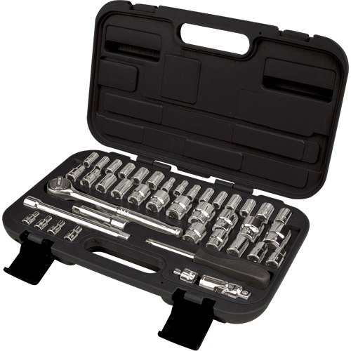 Jeux de douilles SAE/m&eacute;triques 1/4" et 3/8", 41 Mcx Distribution Industrielle GC