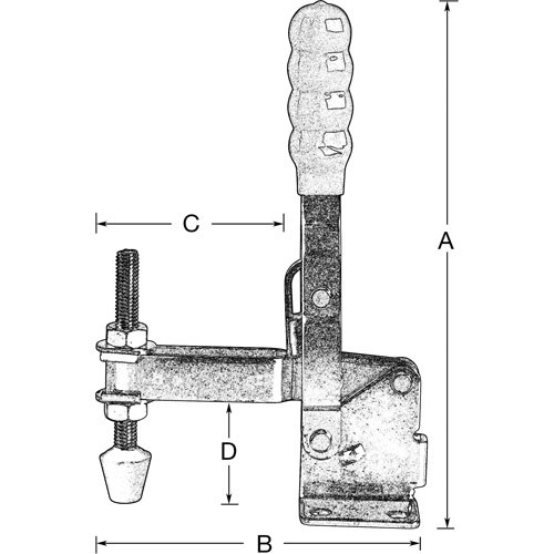 Brides de fixation verticales, Force de serrage 200 lb, Vertical Distribution Industrielle GC