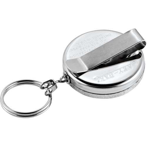 Porte-cl&eacute;s &agrave; d&eacute;vidoir The Original, Chrome, C&acirc;ble 24", Fixation Agrafe de ceinture Distribution Industrielle GC