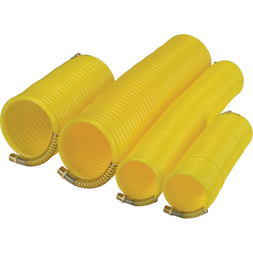 Tuyaux pneumatiques en nylon spiral&eacute; a/raccords, Air, 1/4" DI x 25' lo, Nylon, 200 psi &agrave; 23°C Distribution Industrielle GC