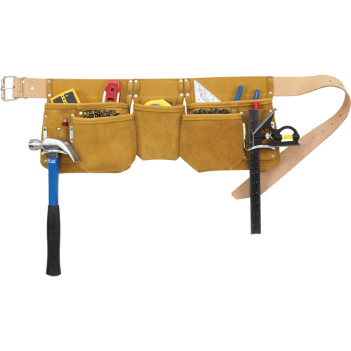 Ceintures &agrave; outils pour apprenti menuisier, Cuir, Havane Distribution Industrielle GC