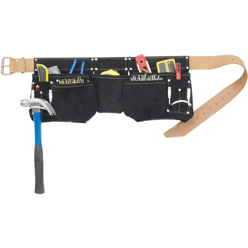 Ceintures &agrave; outils pour apprenti menuisier, Cuir, Noir Distribution Industrielle GC