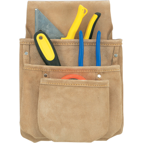 Poche pour outils de travail des cloisons s&egrave;ches, Porte-outil multiple, Cuir, 3 Poches Distribution Industrielle GC
