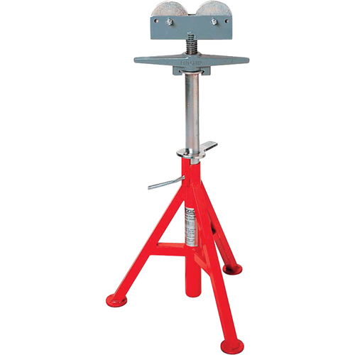 Roller Head  High Pipe Stand #RJ-99, 82-140 cm Height Adjustment, 12" Max. Pipe Capacity, 1000 lbs. Max. Weight Capacity Distribution Industrielle GC