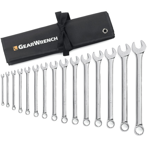 Jeu de cl&eacute;s longues &agrave; coupe &agrave; 12 pans avec pochette &agrave; outils roulable, Combinaison, 15 morceaux, Imp&eacute;rial Distribution Industrielle GC