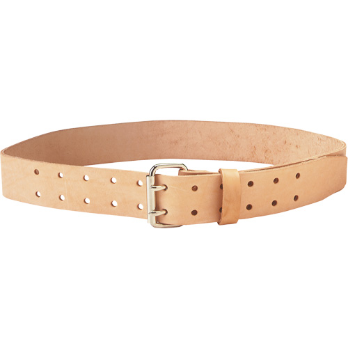 Ceinture &agrave; double ardillon, Cuir, Beige Distribution Industrielle GC