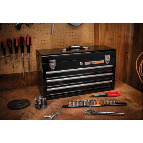 Portable Tool Box, 20" W, 3 Drawers, Black Distribution Industrielle GC