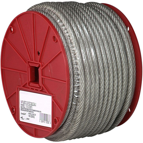 C&acirc;ble m&eacute;tallique, 200' (60,96 m) x 1/4", 1400 lb (0,7 tonnes), Rev&ecirc;tement de vinyle Distribution Industrielle GC