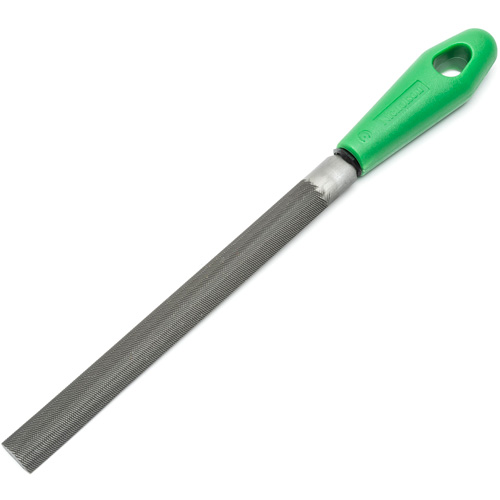 Double Cut File with Green Handle, Half Round, 8", Bastard Distribution Industrielle GC