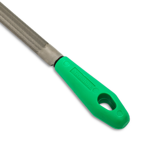 Double Cut File with Green Handle, Half Round, 8", Bastard Distribution Industrielle GC