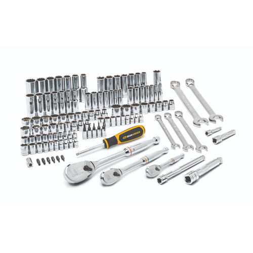 Jeu d'outils pour m&eacute;caniciens &agrave; 6 et 12 pans standards et profonds de 1/4", 3/8" et 1/2" SAE/m&eacute;triques Distribution Industrielle GC
