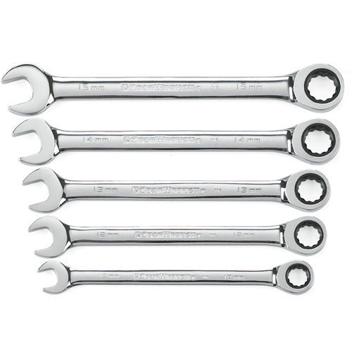72-Tooth 12 Point Ratcheting Wrench Set, Combination, 5 Pieces, Metric Distribution Industrielle GC