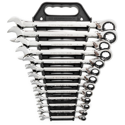 Jeu de cl&eacute;s &agrave; cliquets r&eacute;versibles SAE &agrave; 12 pans et 72 dents, Combinaison, 13 morceaux, Imp&eacute;rial Distribution Industrielle GC
