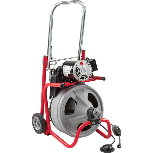 K-400 Autofeed Drum Machine with C-45IW cable, Electric, 1/2" x 75' and 3/8" x 100' Distribution Industrielle GC