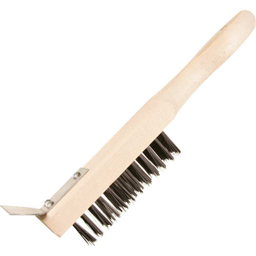 Brosse de nettoyage avec racloir, Acier, 5 x 13 rangs de fils, Longueur 11-3/8" Distribution Industrielle GC