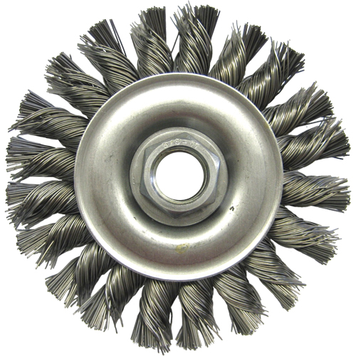 Wire Wheel Brushes, 4" Dia., 0.02" Fill, 5/8"-11 Arbor, Steel Distribution Industrielle GC