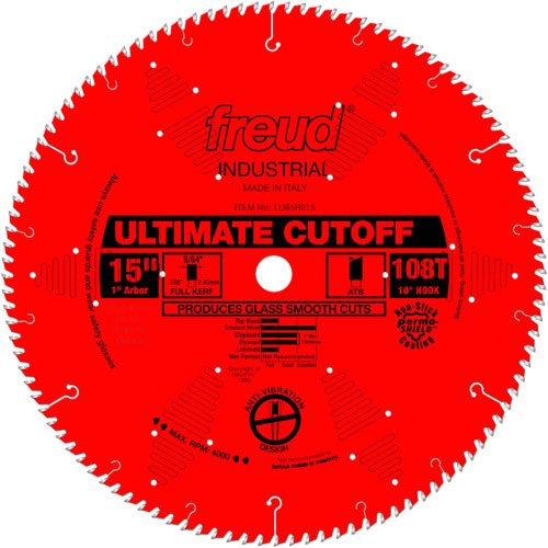 TCS Industrial Saw Blade - Crosscut & Finishing, 15", 108 Teeth, Wood Use Distribution Industrielle GC
