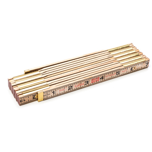 Red End&reg; Rule with Two 6" Slide Rule Extensions, 6' L, Wood, 1/16" Graduations Distribution Industrielle GC